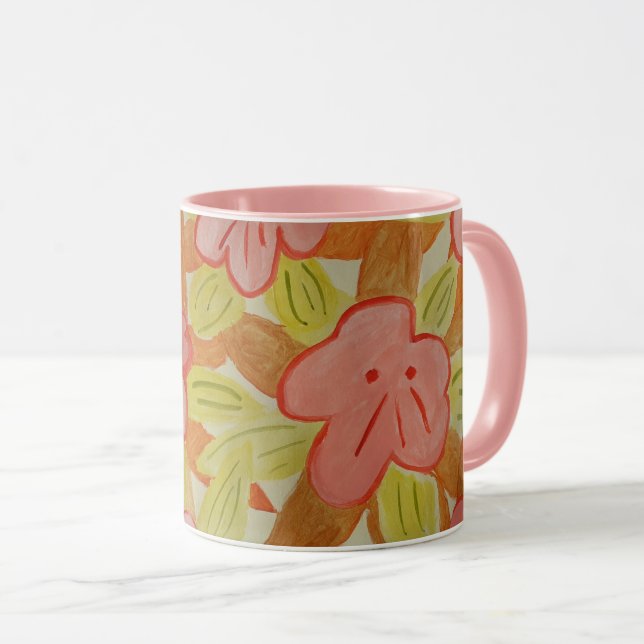 Fall Colored Flowers Mug (Front Right)