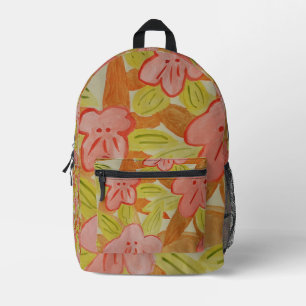 Fall Colored Flowers Printed Backpack