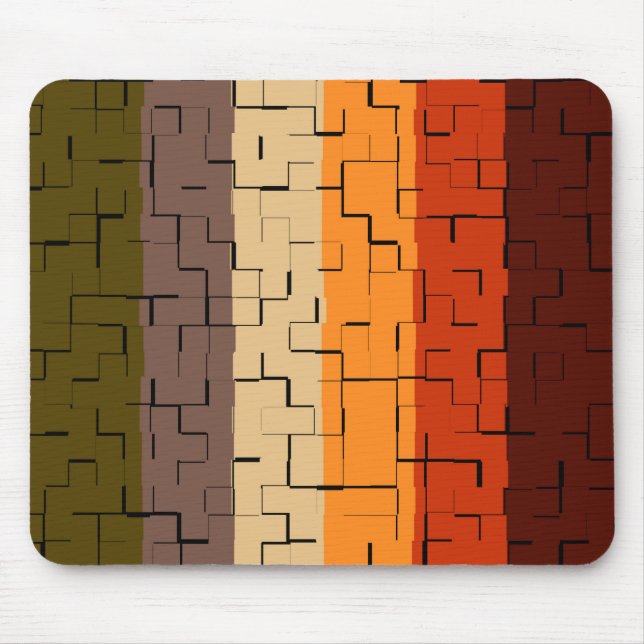 Fall Colour Abstract Stripes Mouse Mat (Front)