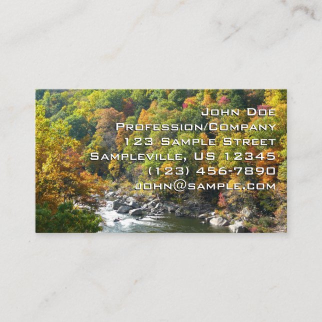 Fall Colour at Ohiopyle State Park Business Card (Front)