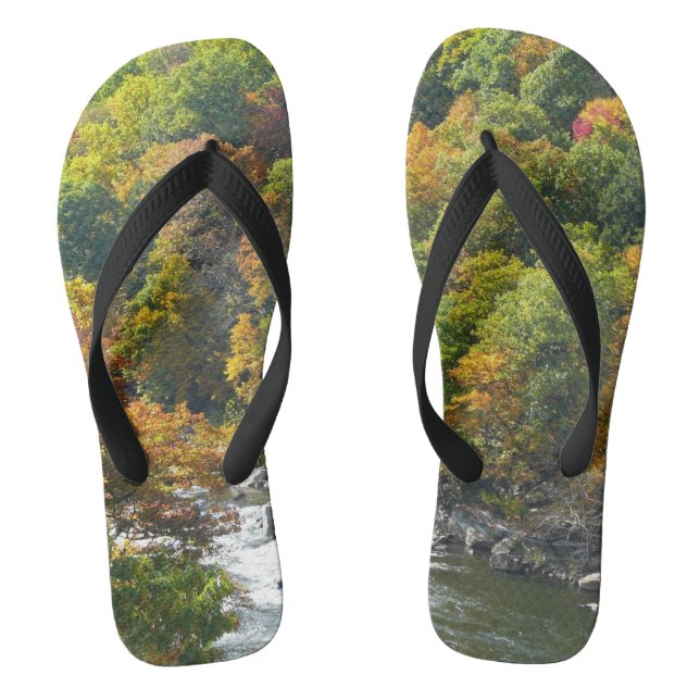 Fall Colour at Ohiopyle State Park Flip Flops (Footbed)