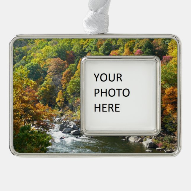 Fall Colour at Ohiopyle State Park Silver Plated Framed Ornament (Front)