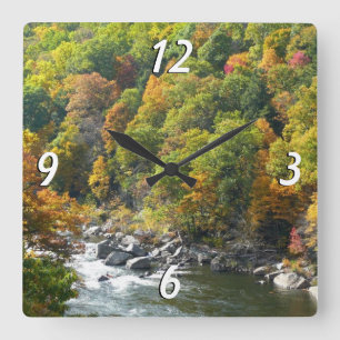 Fall Colour at Ohiopyle State Park Square Wall Clock