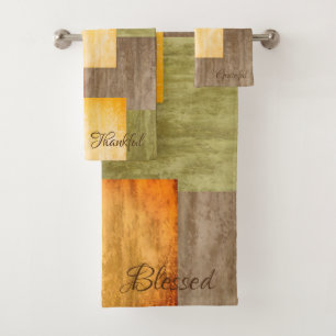 Fall Colour Blocks Bath Towel Set