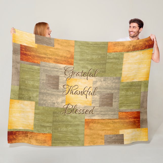 Fall Colour Blocks Fleece Blanket (In Situ)