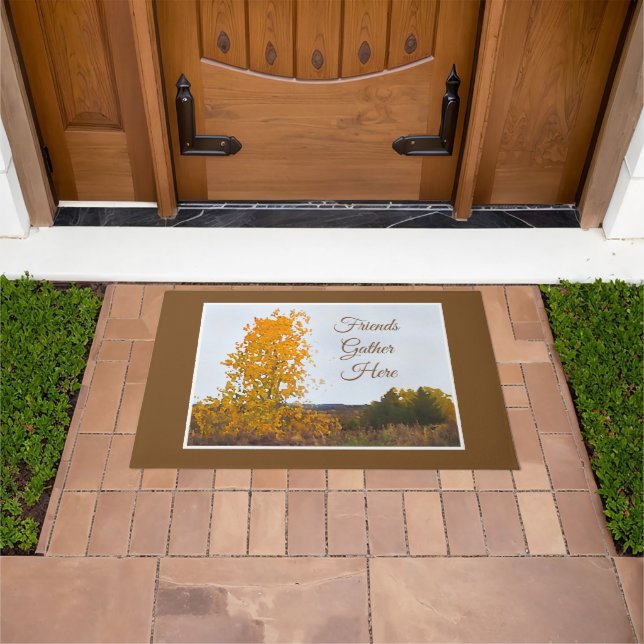 Fall Colour Cottonwood Tree Impressionist Art Quot Doormat (Outdoor)