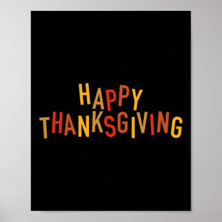 Fall Colour Cute Adorable Happy Thanksgiving Desig Poster