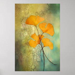 Fall Colour Ginkgo Leaves Poster