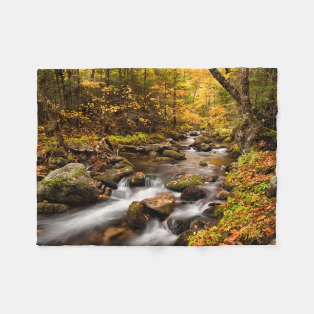 Fall Colour Jefferson Brook | White Mountains Fleece Blanket (Front (Horizontal))