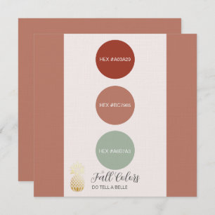 Fall Colour Palette HEX Codes Invitation