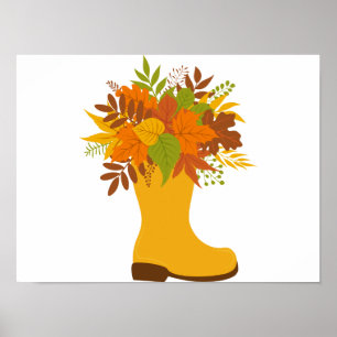 Fall colour Plants in Boots Poster
