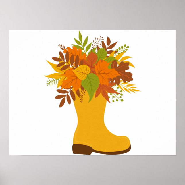 Fall colour Plants in Boots Poster (Front)