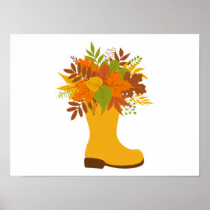 Fall colour Plants in Boots Poster