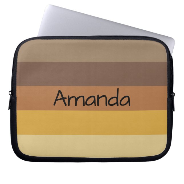 Fall Colour Stripes - Personalizable Laptop Sleeve (Front)