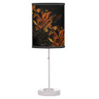 fall coloured lamp with artwork design on it