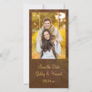 Fall Coloured Maple Leaves Wedding Save the Date