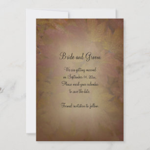Fall Coloured Maple Leaves Wedding Save the Date