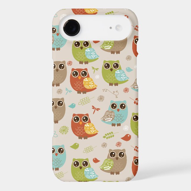Fall Coloured Owl Pattern Case-Mate iPhone Case (Back)