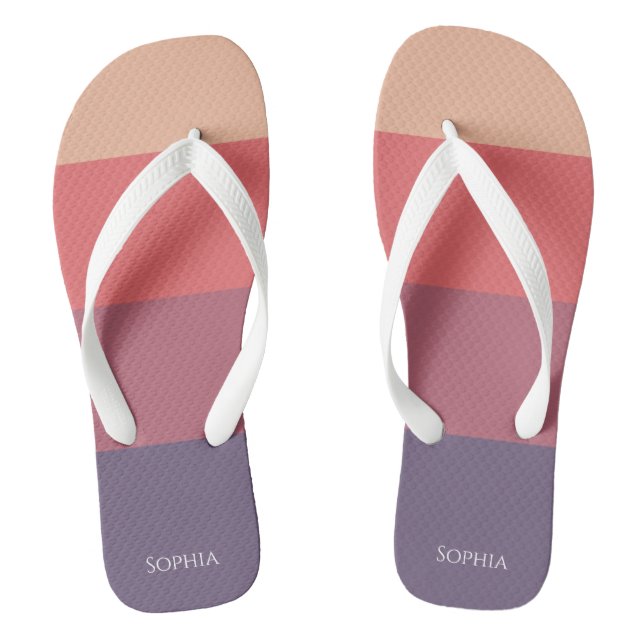 Fall Coloured Stripes- Flip Flops (Footbed)
