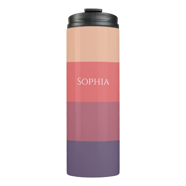 Fall Coloured Stripes-Sip in Style This Autumn- Thermal Tumbler (Front)