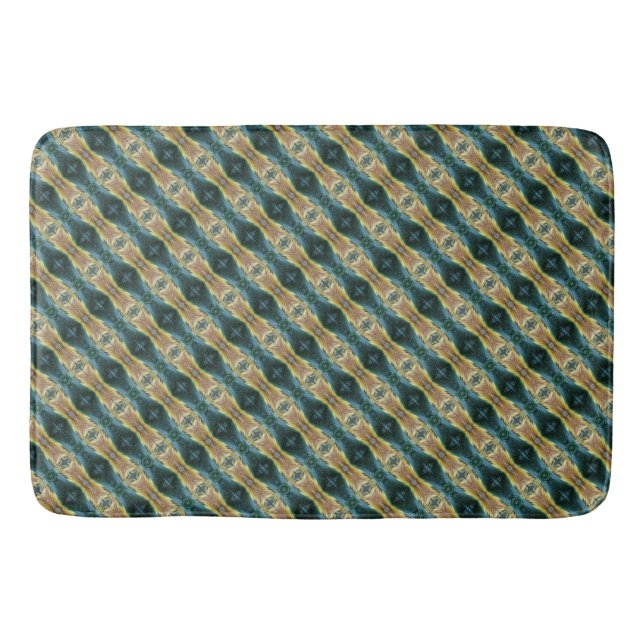 Fall Colourful Abstract Leaf Art Green Yellow Brow Bath Mat (Front)