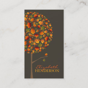 Fall Colourful Leaves Autumn Pop Tree Nature Business Card