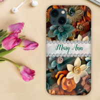 Fall colours 3D flowers, diamond frame custom