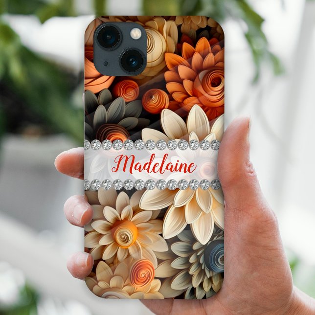Fall colours 3D flowers, diamond frame custom Case-Mate iPhone Case (Creator Uploaded)