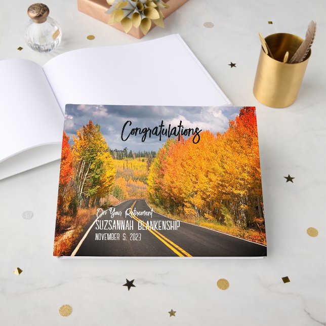 Fall Colours Along Northern Arizona Roadway Photo Guest Book (Front Open)
