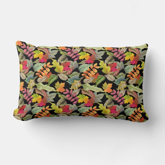 Fall Colours | Autumn Leaves Lumbar Cushion (Front)