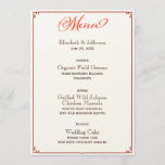 Fall Colours Calligraphy Script Wedding Menu Card<br><div class="desc">This Elegant Fall Colours Calligraphy Script Wedding Menu Card will add sophistication and contemporary style to your next party or wedding reception. Clean,  simple styling makes this custom menu work perfectly for any formal occasion. This menu coordinates perfectly with our Faith Hope and Love contemporary Christian wedding invitation suite.</div>