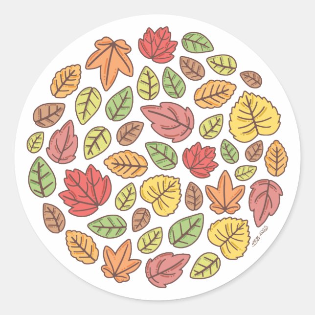 Fall Colours Classic Round Sticker (Front)