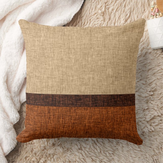 Fall Colours Crosshatch Abstract Stripe Cushion (Blanket)