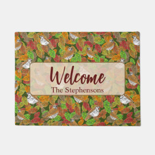 Fall colours family last name custom welcome doormat