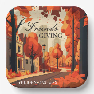 Fall Colours Friendsgiving Art Paper Plate