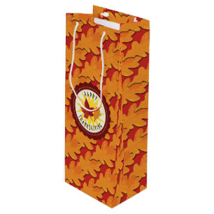 Fall Colours Happy Thanksgiving Wine Gift Bag