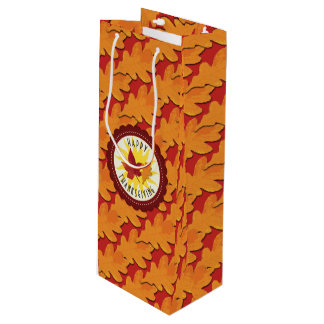 Fall Colours Happy Thanksgiving Wine Gift Bag