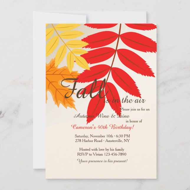 Fall Colours Invitation (Front)
