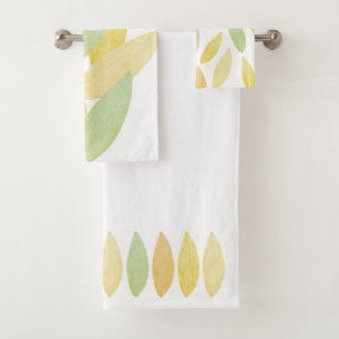 Fall Colours Leafs Pattern Bath Towel Set