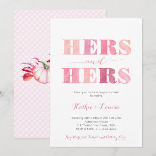 Fall Colours Lesbian Gay Female Couples Shower Invitation