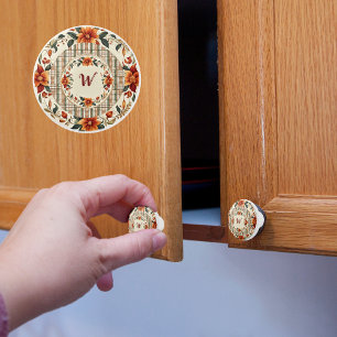 Fall Colours Monogram  Ceramic Knob