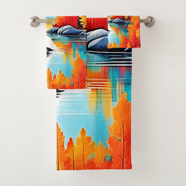 Fall Colours Mountain View Bath Towel Set (Insitu)