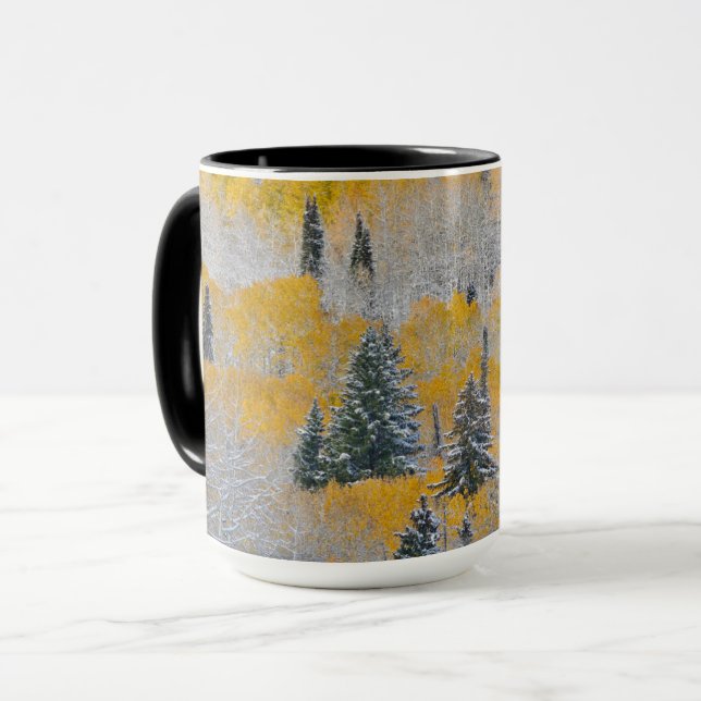 Fall Colours of Aspens & Fresh Snow Keebler Pass Mug (Front Left)