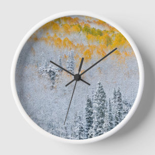 Fall Colours of Aspens   Rocky Mountains, Colorado Clock