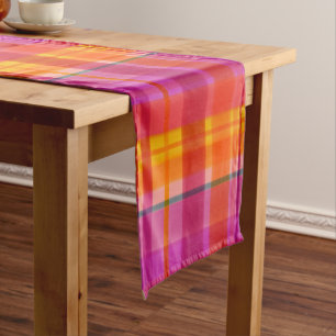 Fall Colours Plaid Short Table Runner