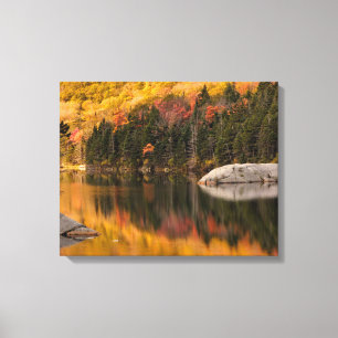 Fall Colours Reflected on Beaver Pond Canvas Print