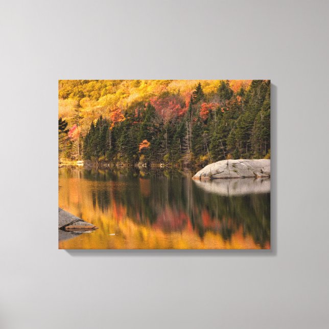 Fall Colours Reflected on Beaver Pond Canvas Print (Front)