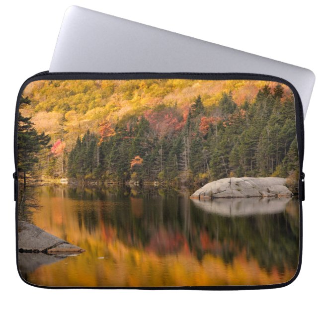 Fall Colours Reflected on Beaver Pond Laptop Sleeve (Front)