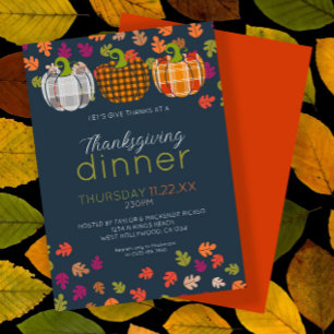 Fall Colours Thanksgiving Dinner Party Holiday Card