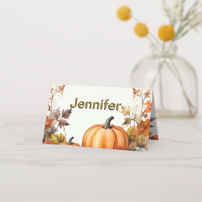 Fall Colours Thanksgiving Dinner  Place Card (Front)